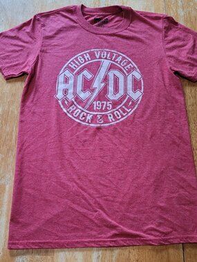 Small AC/DC High Voltage Rock & Roll Red Concert Graphic T Shirt